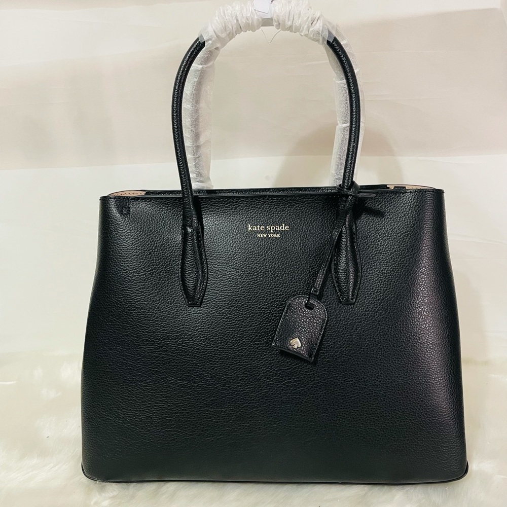 NWT Kate Spade Eva medium black handbag Satchel - Picture 7 of 14